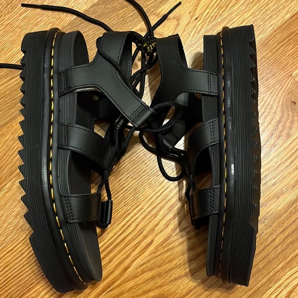 New Dr Martens Nartilla Leather Gladiator Sandals Black size 9 - Picture 7 of 16